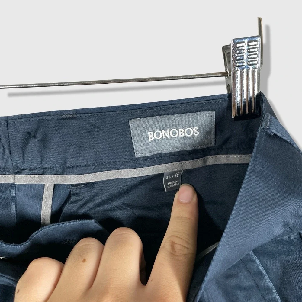 Bonobos Weekday Warrior Monday Chino Pants Mens 34x32 Blue Classic Casual Preppy